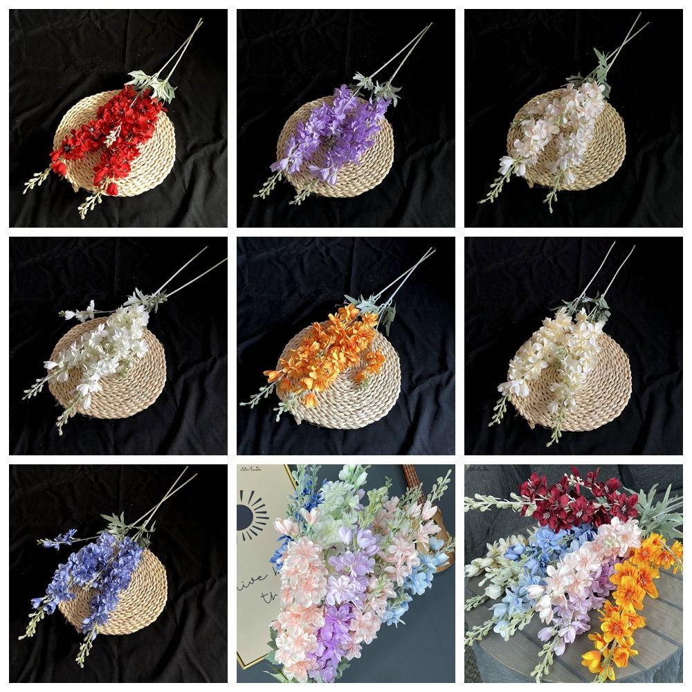 

Single Stem Artificial Delphinium Flower Delicate Fake Plant Delphinium Flower Branch Home