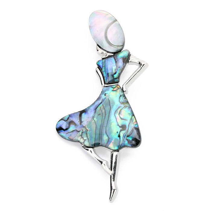 

Bohemian Women Natural Mother of Pearl Abalone Shell Pendant Brooch for Dual Use Charm Jewelry Findings Making DIY broches