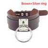 Punk Gothic Breites PU-Leder O-Ring Halsband Choker Halskette Damen