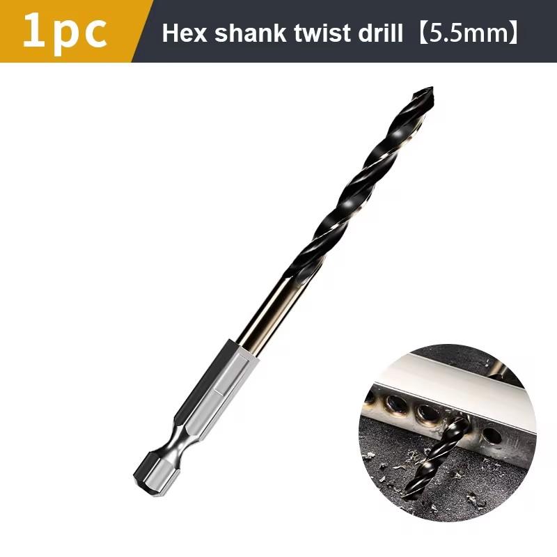 1,5-7,5 mm Sexkantsfäste Spiralborr Trä Metall Hålborr Kärnborrverktyg Koboltkarbidspets Plattborr HSS