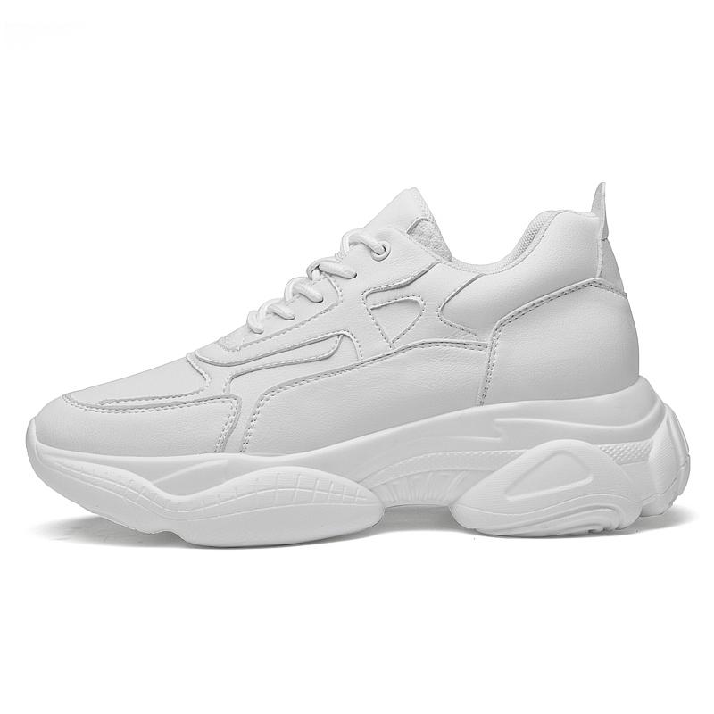 White Sneakers Men Elevator Shoes Height Increase Shoes For Men Height Increase Casual Black Shoes 6Cm Comfortable Thick Bottom