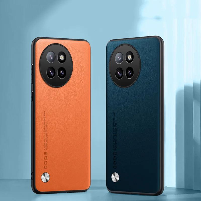 Luxury Leather Phone Case Plain Skin Shockproof Soft Back Cover for Xiaomi Civi 4 Pro Civi 4 3 2 Skin Feel Protective