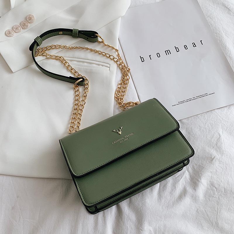 2026 Women's Korean Style Shoulder Bag: Simple Design, Chain Strap, Small Square Messenger Bag