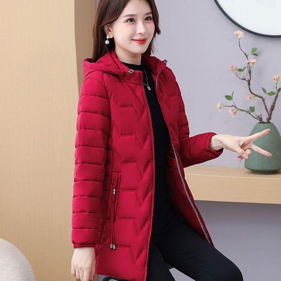 Women's Thick Cotton Puffer Jacket Winter Coat for Elderly Ladies