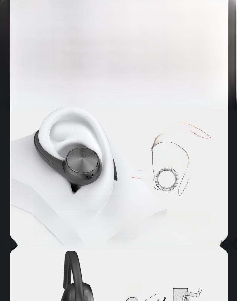 TWS In-Ear Wireless 5.0 Bluetooth Headset with Painless Ear-Hook, Digital Display, Sport Sweat-Proof & Noise Reduction