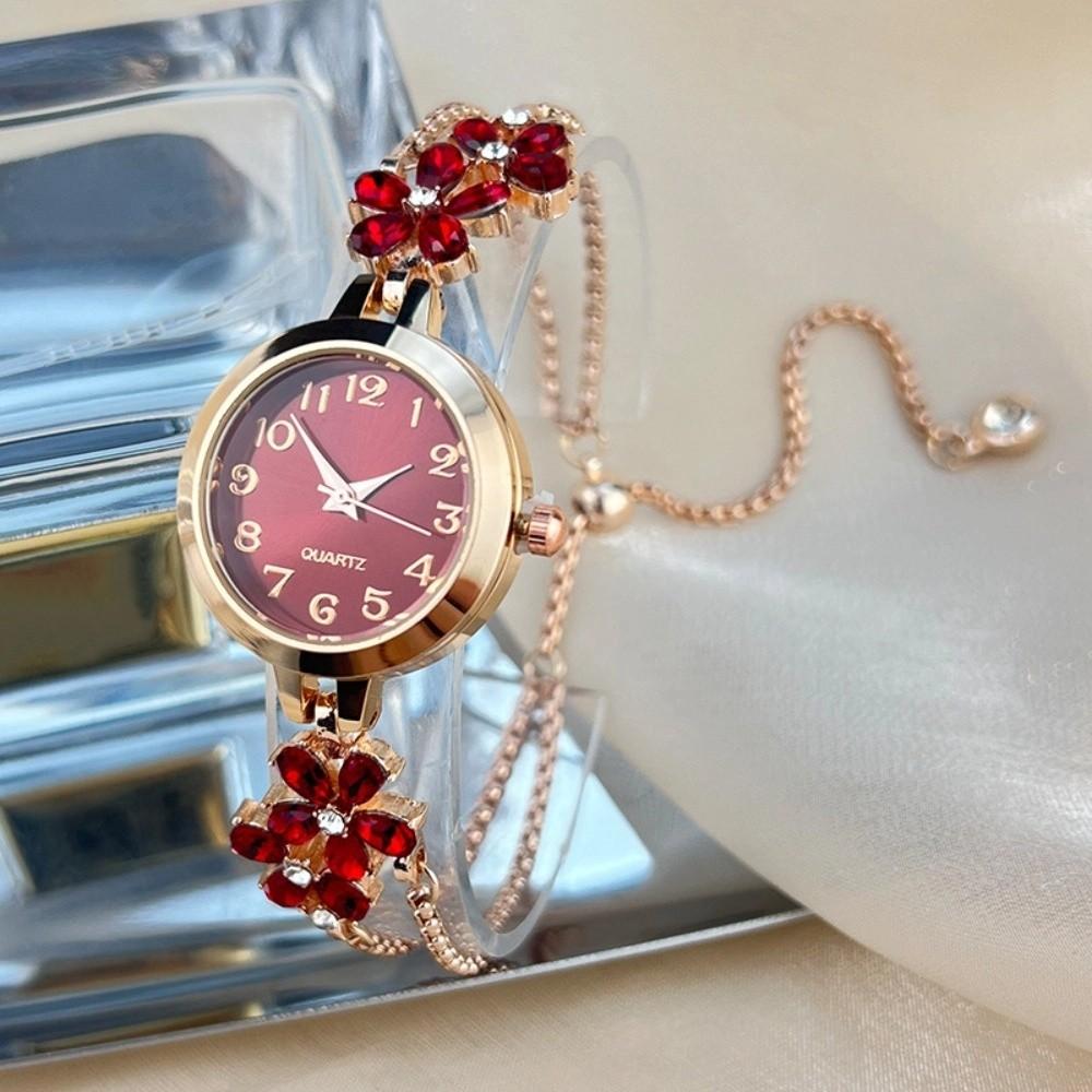 Flower Quartz Wristwatch Ladies Business Watches Rhinestone Quartz Watch  Business Occasion