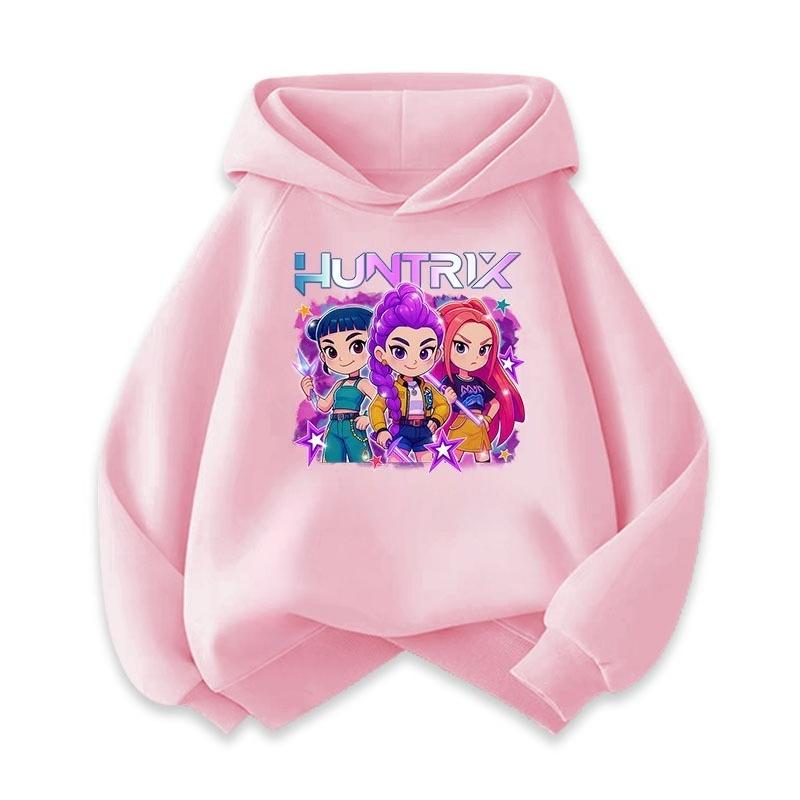 

Autumn Winter Kpop Demon Hunters Printed Hoodies Fashionable Casual Warm Sports Long Sleeved Children s Boy and Girl Kids Unisex Hooded Sweatshirts 160