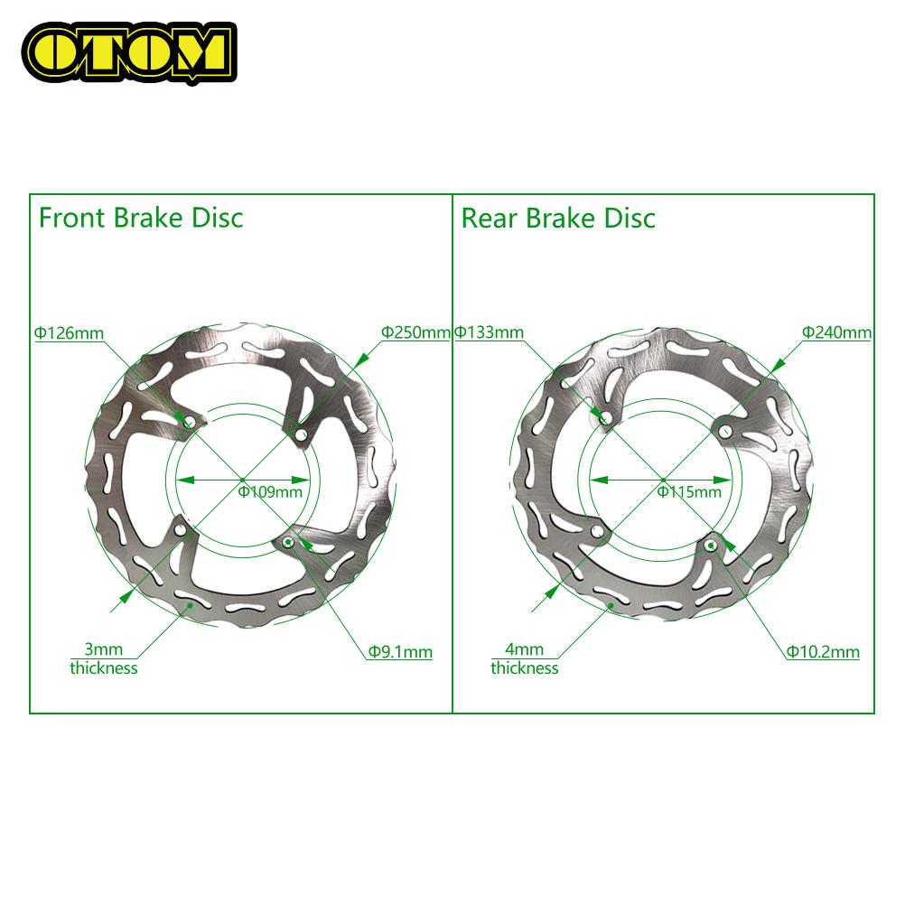 For KAWASAKI SUZUKI Motorcycle Front Rear Brake Disc Rotors 4 Holes KX125 KX250 KX250F KX450F KLX450R RMZ250 Pit Dirt Bikes Part