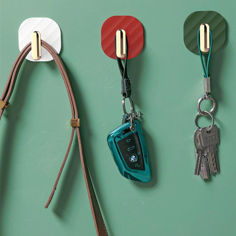 4Pcs Punch-free Hooks Strong Viscose Adhesive Hook Door Wall Bathroom Kitchen Key No Trace Viscose Coat Hook