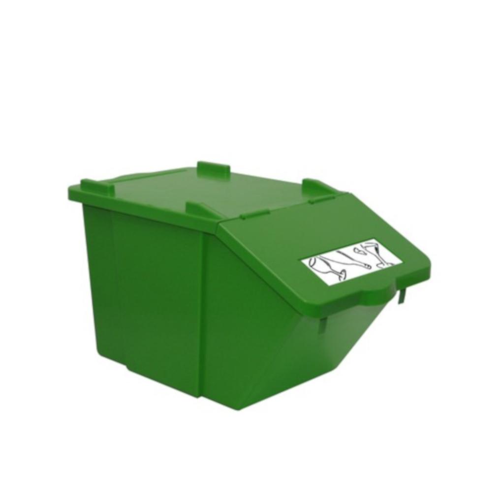 Two-story waste sorting container - green 45L