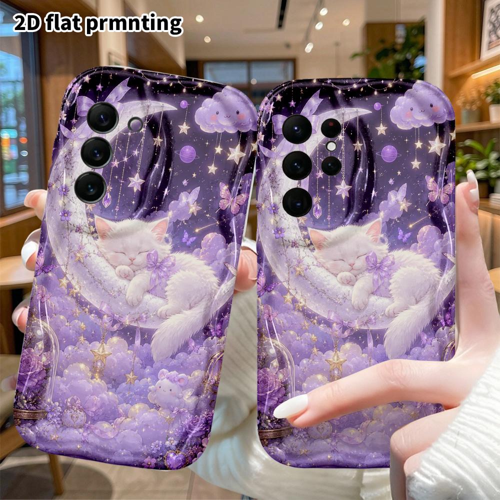 Phone Case: 2D Flat Samsung Galaxy A34 A35 M05 M06 S20 S22 S21 FE Plus 5G Protective Case, Dreamy Starry Sky, Christmas and Halloween Gifts