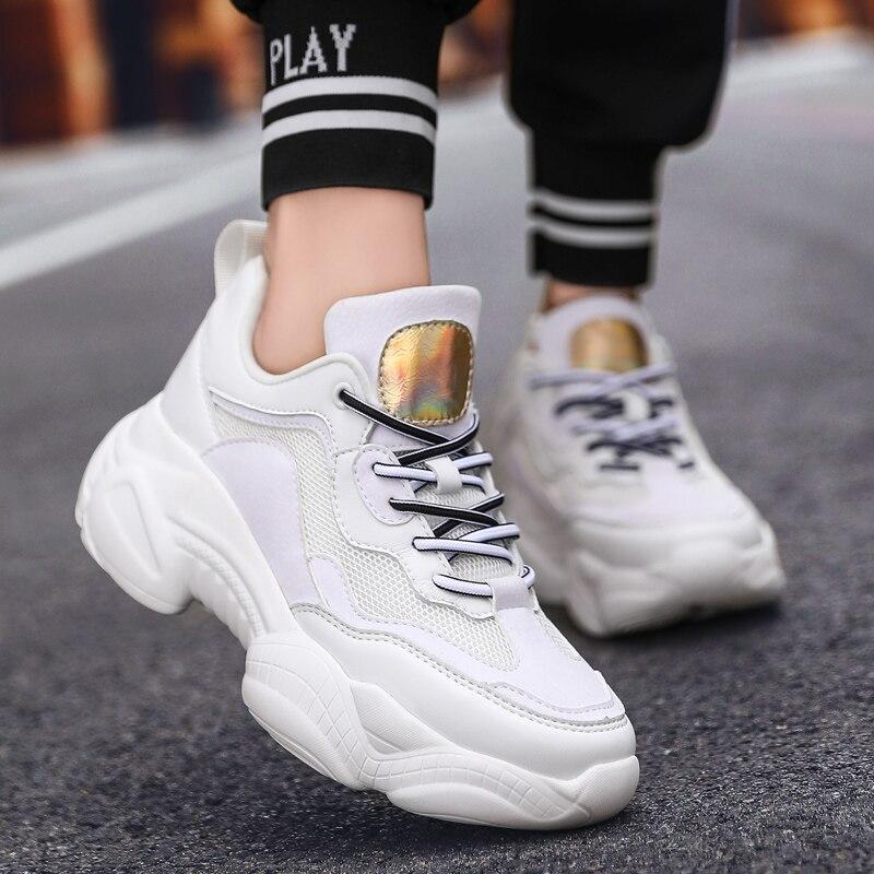 

Mixed Color Women Shoes Spring Platform Sneakers Women Thick Bottom Dad Shoes Chunky White Breathable Casual Shoes Ladies