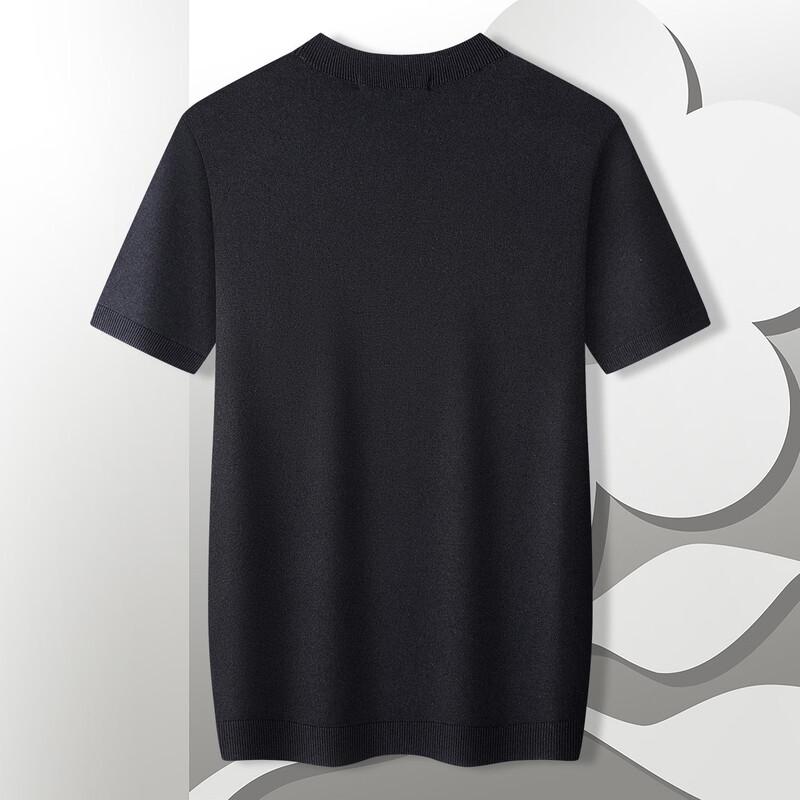 MONTAGUT Men's Merino Wool Blend Short-Sleeve Pullover Sweater