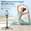 DIXSG Quadripod Shelf Bluetooth Selfie Stick .35m 53 Inch Aluminum Alloy Mobile Phone Universal Selfie Stick with Remote Control