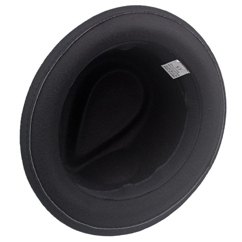 Winter Jazz Hat Women's Wool Roll-Up Small Hat Gentleman Hat Stage Performance Hat Fedoras Hat