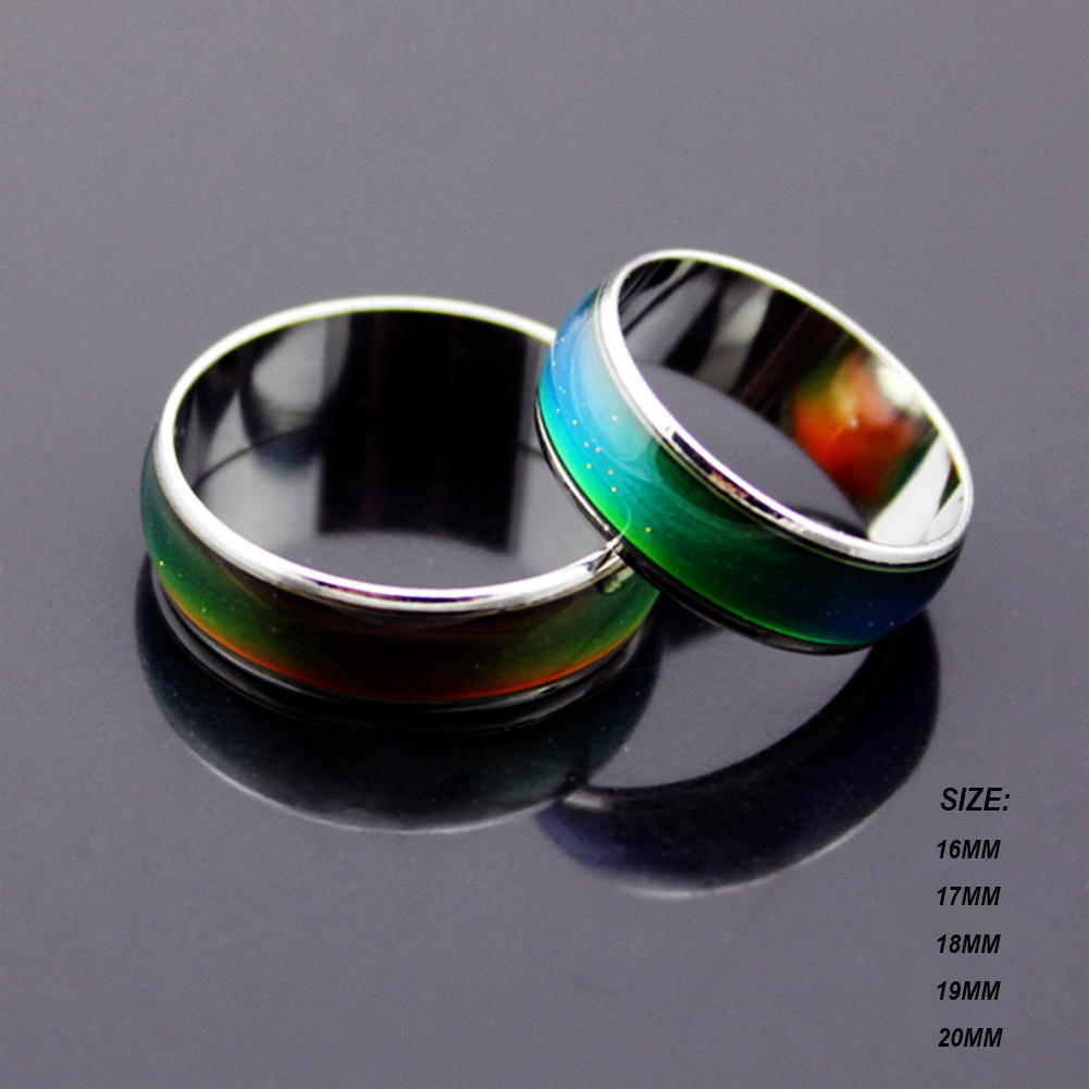 Anello in acciaio inossidabile cambia colore anello dell'umore temperatura emotivo moda lampada ad anello a sette colori smaltata sensibile alla temperatura nuovo  36