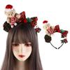 Santa Christmas Headband Elk Hair Hoop Plush Bow Hair Band Antlers Headband  Children