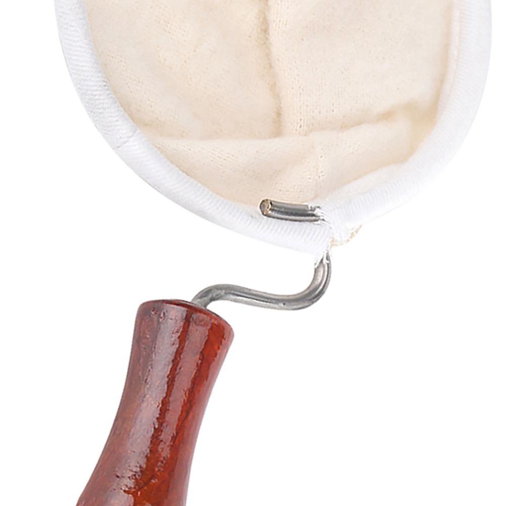 Holzgriff Wiederverwendbarer Kaffeefilter Handgefertigtes Flanelltuch Kaffeesieb Waschbar Handgefertigter Kaffeefilter Hand-Drip-Kaffee