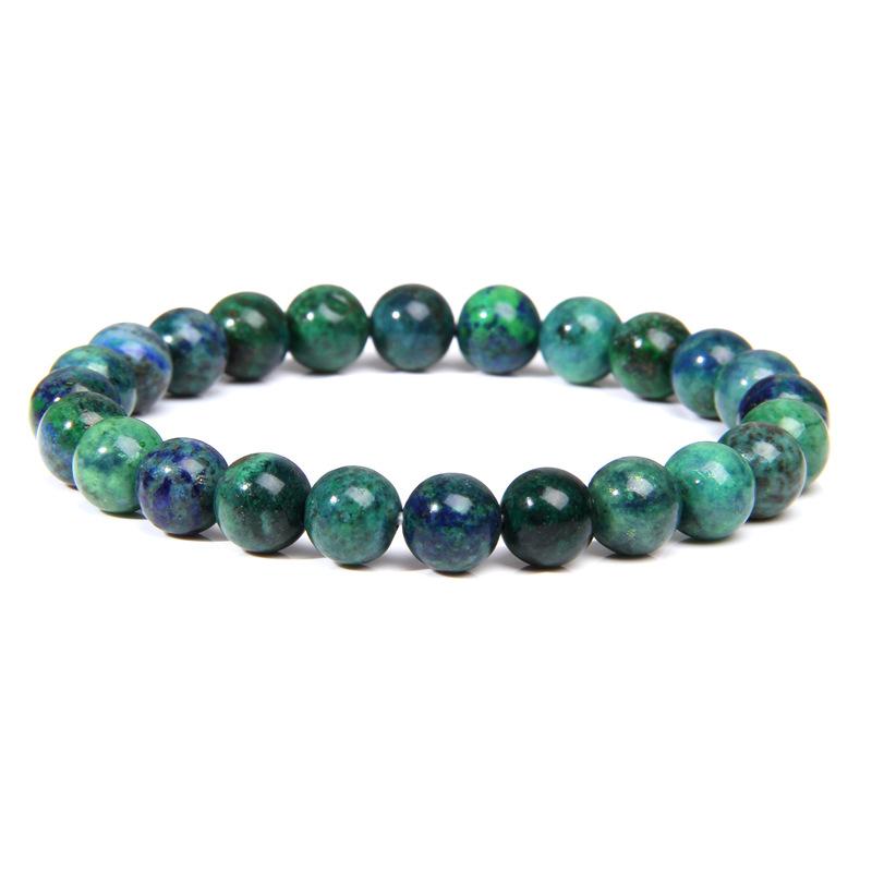 8Mm Natural Stone Bead Bracelet Men's Turquoise Elastic Bracelet.