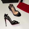 Fashion Sexy Lace Bowknot Thin High Heels Women Fish Mouth Elegant Designer Striptease Banquet Dress Shoes Fashion Brand Sandals Women