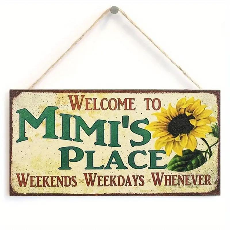 

Приветственная деревянная подвесная бирка - Дизайн подсолнуха, Вывеска, Украшение двери, Подарок маме и папе 20x10cm