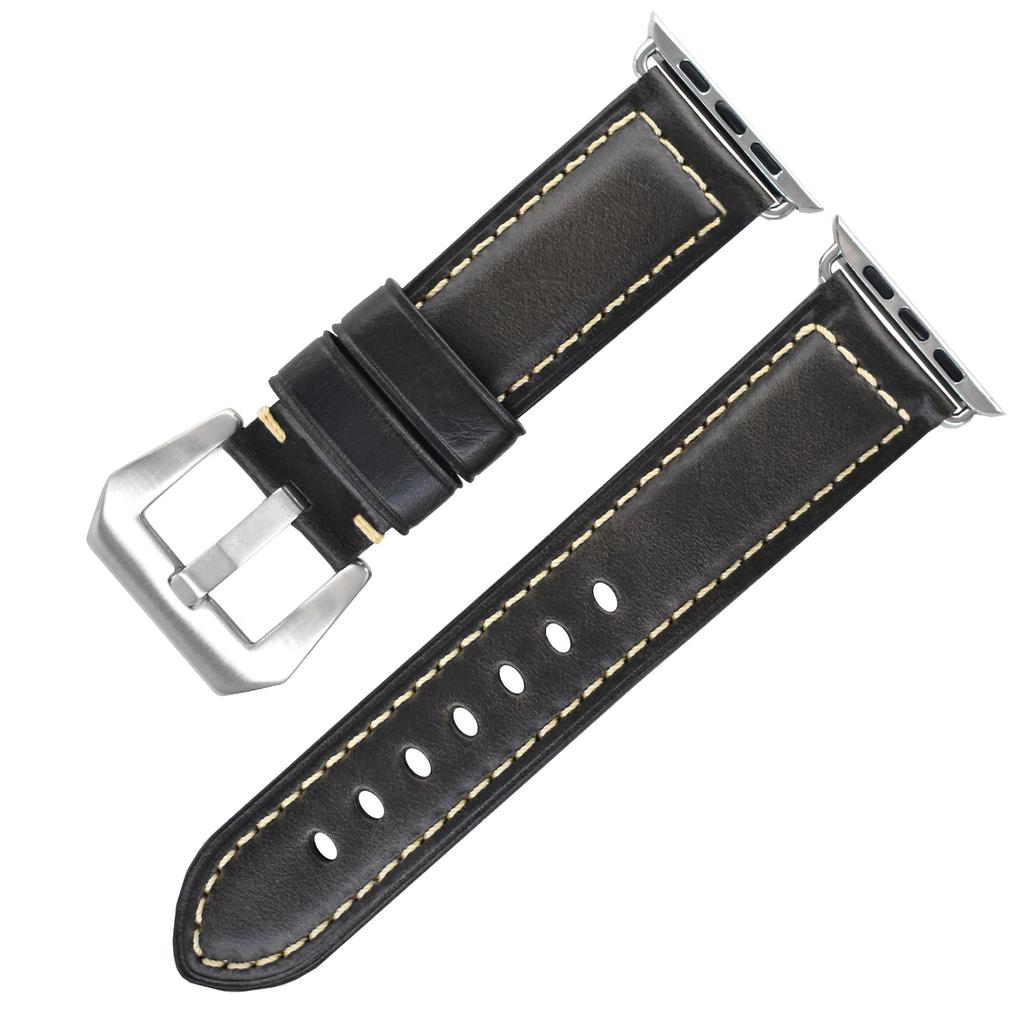 First Layer Real Cowhide Retro Leather Watch Strap Replacement for Apple Watch Series 1 2 3 4 5 7 8 9 SE Smart Watch Accessory