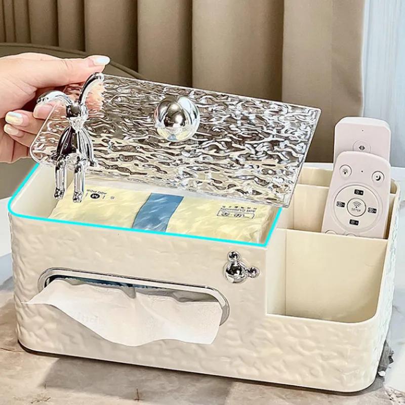 Multi Functional Tissue Box Living Room Paper Box High End Light Luxury Home Coffee Table High End Feeling Remote Control Storage Boxa344