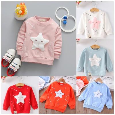 Kinder Frühling Sommer Sterne Kaninchen Kleidung Baby Langarm T-stücke Kinder Jungen Mädchen Baumwolle Tops Cartoon T-shirt