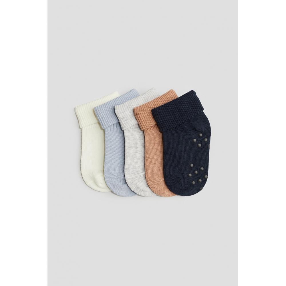 

Комплект из 5 пар нескользящих носков HM темно-синего и белого цвета