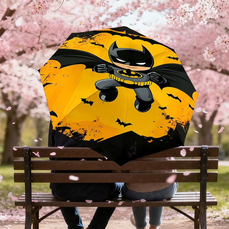 1PC Warner Batman Halloween Automatic Open/Close Umbrella with Windproof, 9-Rib Sturdy Canopy, Durable Ribs1226A
