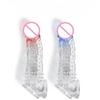 Reusable Silicone Penis Sleeve Cock Enlargement Cover Penis Extender Time Delay Trainer Male Lifelike Dildo Cock Rings Sex Toys