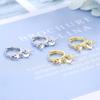 Trendy 925 Sterling Silver Earrings For Women Creative Moon Star Vintage Cross Hoops Jewelry Girl Accessories Party Gift