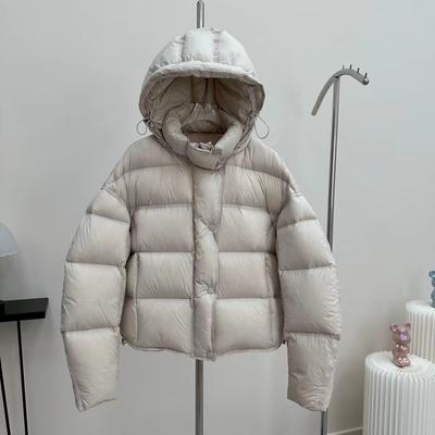 New Down Jacket Women's Short Bud Hat Thickened Puff White Duck Down Bread Jacket Warm Jacket