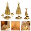 3 Pack Metal Christmas Candleholder Pine Tree Shape Candelabra Seasonal Centerpieces Decors For Dining Room Fireplaces