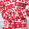 Puszysty Szlafrok Flanelowy Świąteczny Renifer Plus Size - Przytulny i Gruby