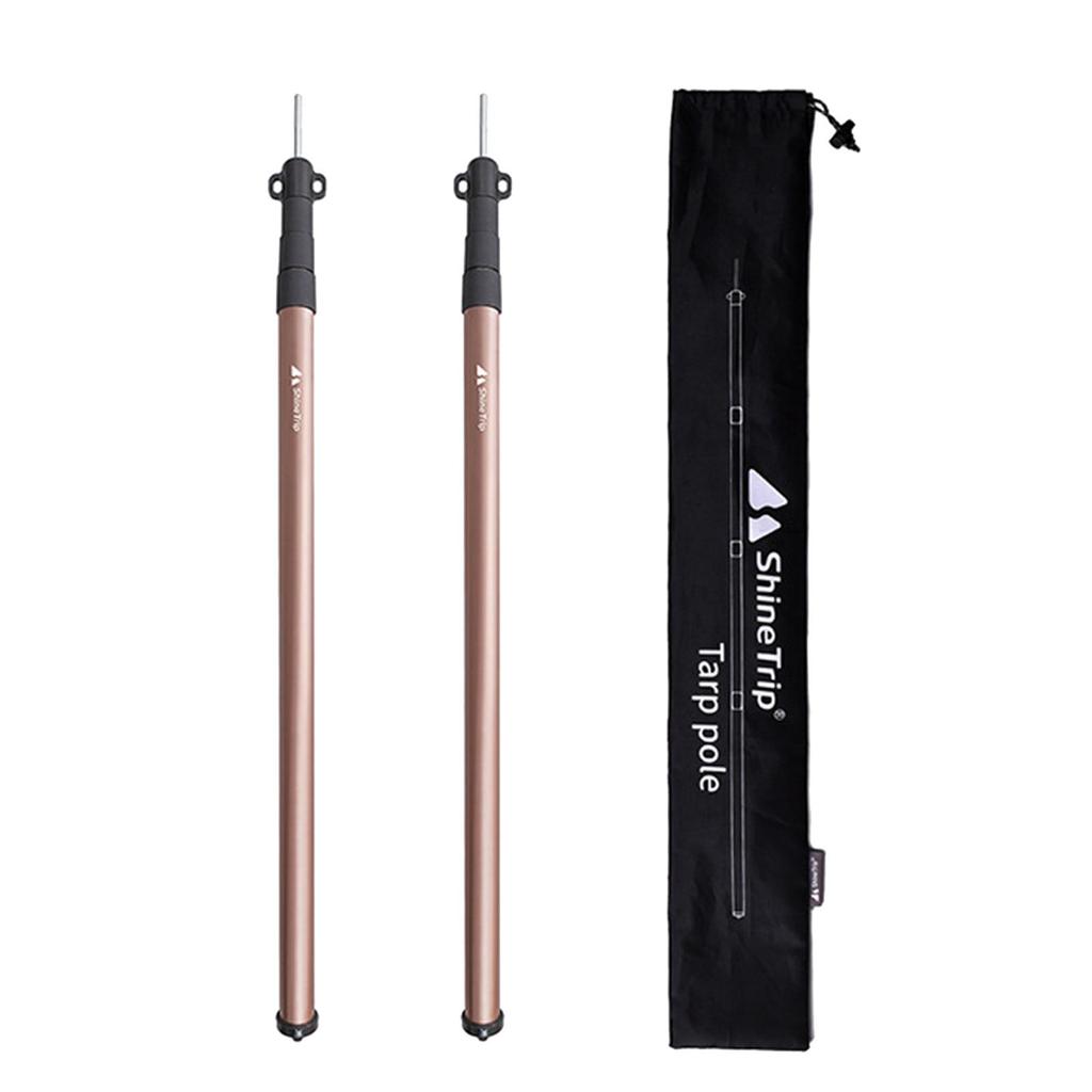 2 Pieces Universal Telescopic Tent Rods, Adjustable Awning Poles, Alloy 4-Section 27.5-83''