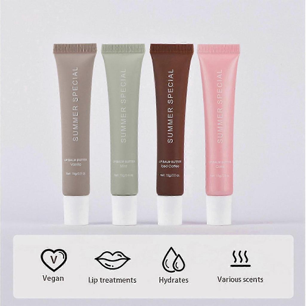 4 Stück/Packung Feuchtigkeitsspendendes und Pflegendes Lippenbalsam-Set Lippenpflege Bietet Lippenpflege zum Glätten Trockener Und Rissiger Lippen Neu eingetroffen