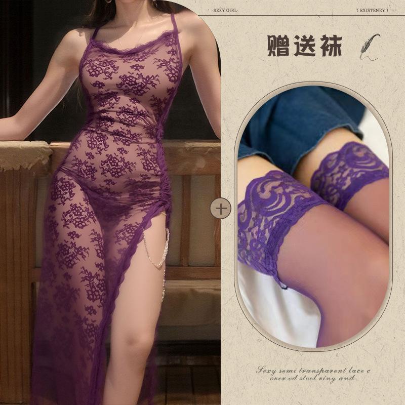 Sexy lace suspender skirt pure desire suit seduction uniform qqny pajamas sexy underwear