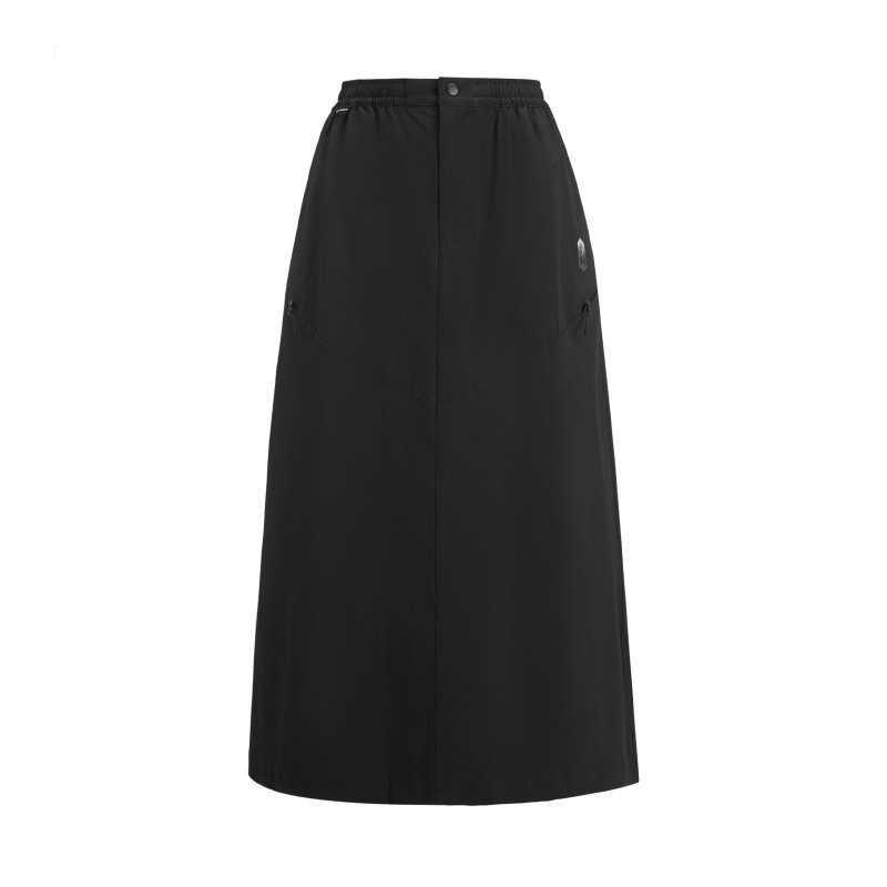 Under Armour Urban City Wild Series Solid Color Elastic Split Casual Long Skirt Women skirts Deep-Black 6014252-008 M