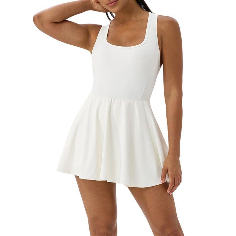 

Женское теннисное платье с U-образным вырезом, без рукавов, длиной до колена L