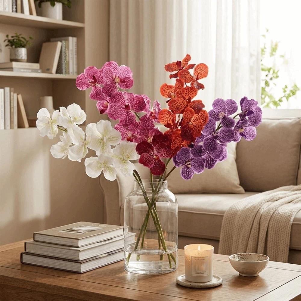 Moisturizing Phalaenopsis Branch 80 CM Real Touch Orchids Vase Decor Fake Flower  Hotel