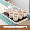 White Ceramic Tea Set with Rectangular Tray
