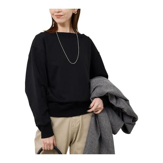 ROPE PICNIC Sweatshirts 2way Boat Neck Sweatshirts Women s