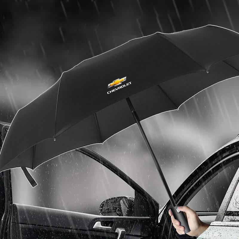 1 Stück Winddicht Regen Vollautomatisch Kompakt 3-fach faltbarer Regenschirm Auto Zubehör Für Chevrolet Cruz Mai Rui Bao Cobalt Impala Onix SS pioneer Explorer