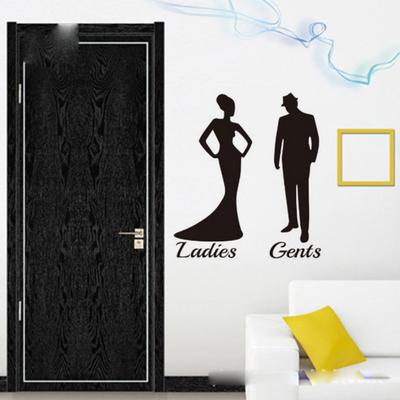 Ladies Gents Silhouette Sticker Bathroom Toilet Door Decal Waterproof DIY Decor
