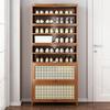 Modern Minimalist Bamboo Shoe Cabinet with Breathable Door