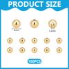 100Pcs Brass Beads, Long-Lasting, Round, Real 18K Gold Plated, 6mm, Hole: 1.2mm