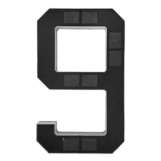 Solar House Number Sign 9-Inch LED Backlight Address Sign Auto On/Off Waterproof Solar LED Number Pendant No-Drill Installation Modern Address Plaque