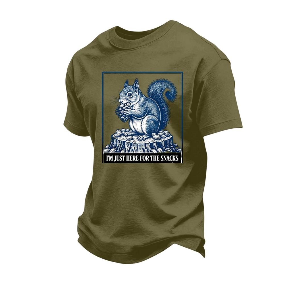 Men's Funny Animal Saying Graphic T-Shirt Retro Print Loose Fit Summer Casual Top