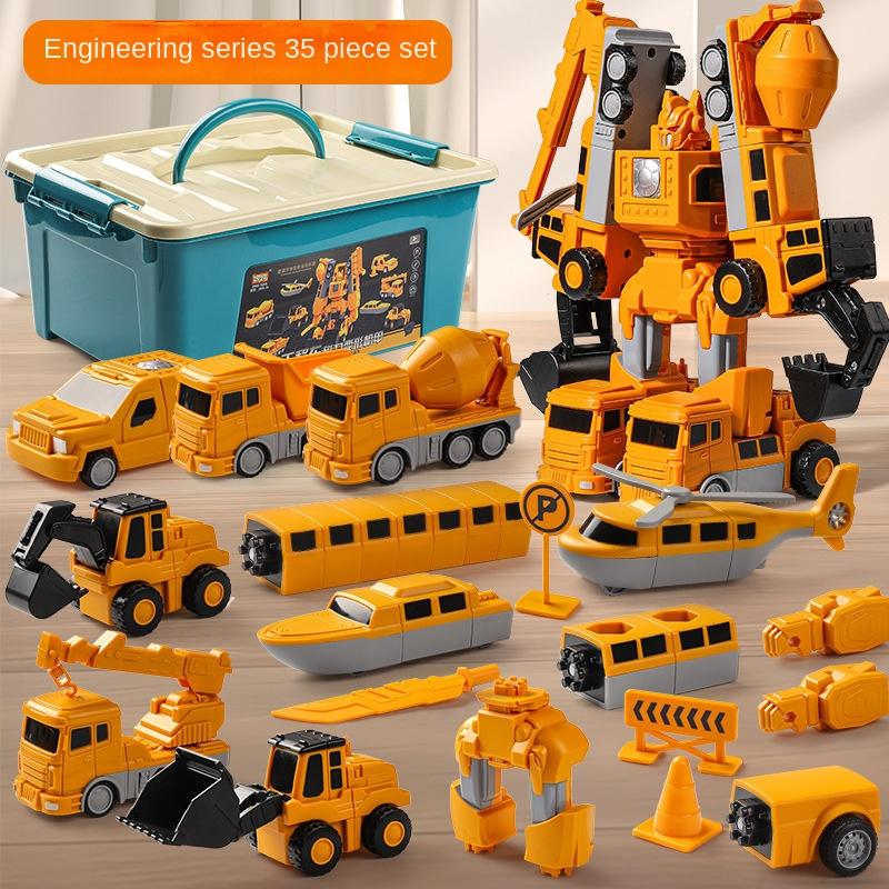 Magnetic Deformation Engineering Car, Children'S Diy Toy Car, Building Block Assembly, Magnetic Attraction Puzzle Robot